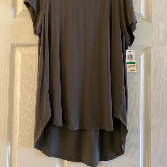 💼NWT Alfani Urban Olive Green Hi/lo top - Picture 6 of 11